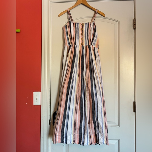 Free People Dresses & Skirts - FREE PEOPLE Striped Maxi Dress with Button Detail. 100% Cotton. Size Medium